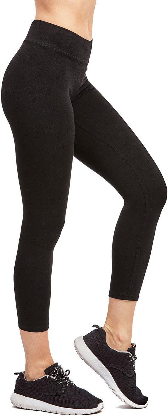 Womens Soft Cotton Capri Leggings