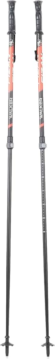 Andoutdoor Fizan Walker 2 Section Çiftli Pole Baton Baton Unisex, kırmızı, Tek Beden