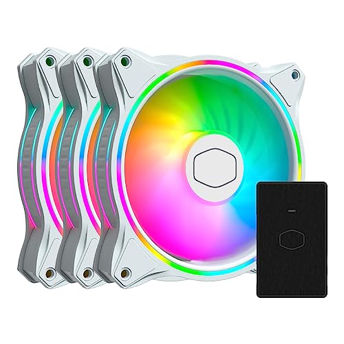 Cooler Master Cooler Master MasterFan MF120 Halo White Edition PC Case Fan with 120mm RGB 3 Pack MFL-B2DW-183PA-R1 FN1641