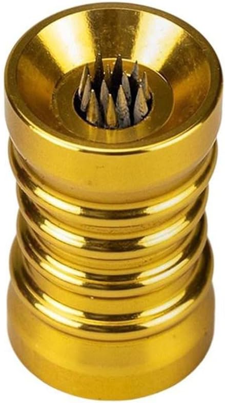 Pool Cue Tip Scuffer and Shaper, 1-Pack Aluminum Alloy Tool, Billiard Cue Tip Repairer, 2-in-1 Needle Activator and Polisher, Wear-Resistant Compact Design for Snooker Practice and Maintenance(Gold)