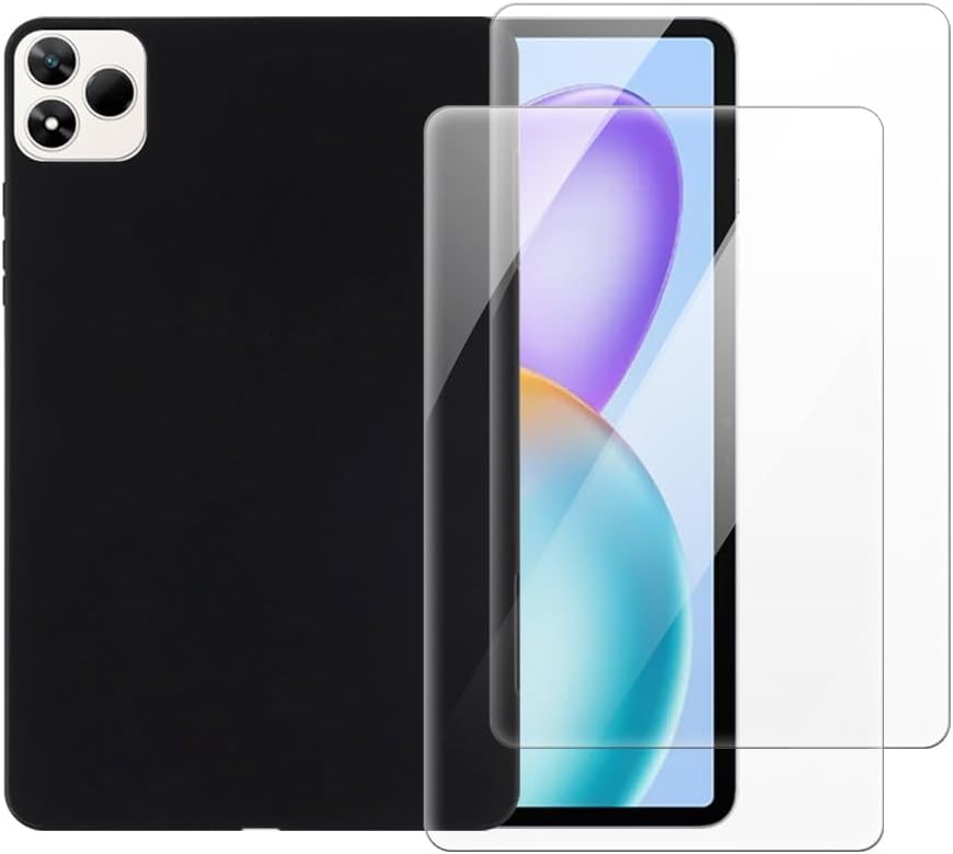2 in 1 ケースとスクリーンプロテクター Infinix Xpad 20 Pro 12.0 2025 X1201 との互換性あり 強化ガラスフィルム付きプロテクティブカバーブラック