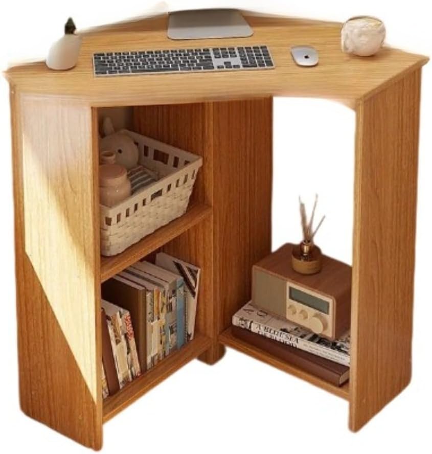 Gaming Desktop with Large Storage Space for Corner Desk, Computer Desk, Triangle, L-Shaped Laptop Workstation, Office, Living Room, Bedroom B