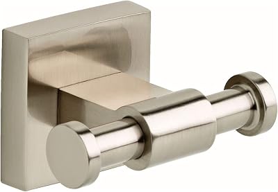 Franklin Brass Maxted 1-Pack Towel Hooks Satin Nickel Bathroom Hooks Wall Mounted for Robes & Towels 2-Prong Hand Towel Hook Holder Kitchen, Bath, Bathroom Accessories MAX35-SN