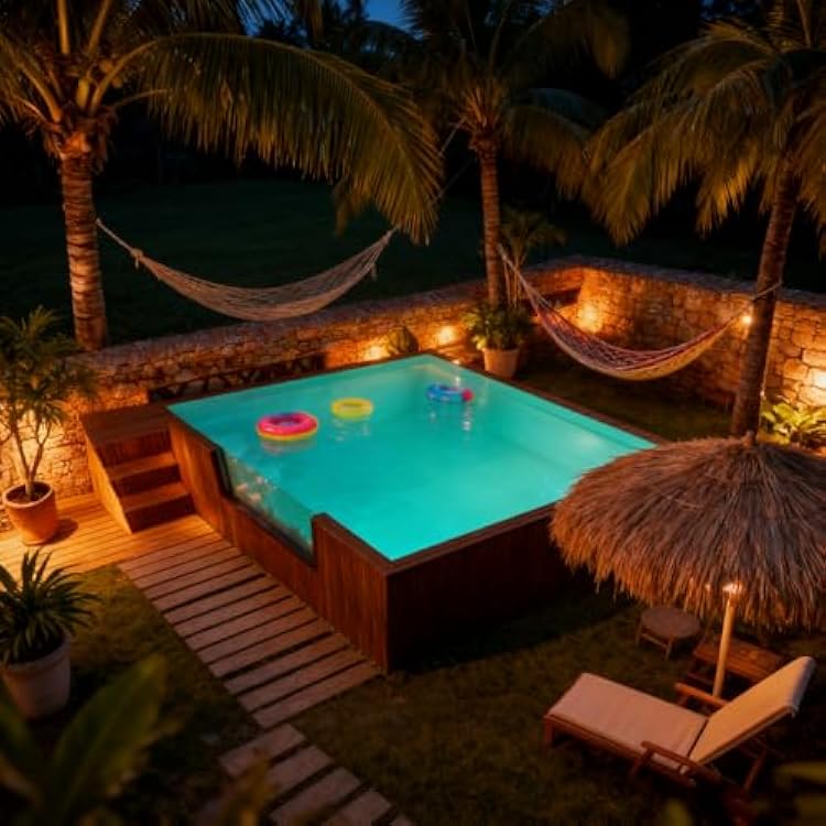 Outdoor Container Swimming Pool, Backyard Garden Pool for Swimming, Lounging & Casual Fun, Easy Placement, Suitable for Family Relaxation, Backyard Parties & Residential Outdoor Leisure