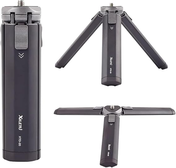 XTD20 Metal Mini Tripod Pocket Tripod Camera Desktop Tripod for Smooth 4, Osmo Mobile, Vimble 2, Gimbal Grip Stabilizer, Selfie Stick, Camcorder, DSLR Camera