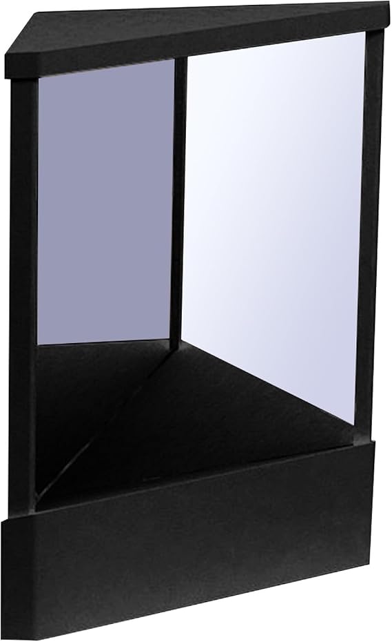 Non-Reversing Mirror Precision True Image - Vanity Makeup Mirrors with Real Reflections, Non-Magnifying Tabletop for Face, Beauty Mirrors for Accurate Self-Viewing and Makeup Application Black S