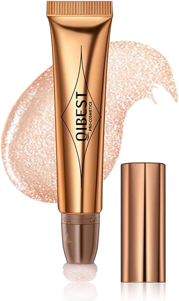 Liquid Contour Beauty Wand, Face Highlighter & Bronze Sticks, Cushion Applicator Included, Long Lasting Face Highlighter Bronze Makeup Stick 04# Pearl White