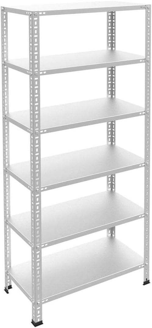 Rafburada 6 Katlı 2060-100 Cm Galvaniz Çelik Raf. Depo, Kiler, Dosya Rafı -0.70 Mm