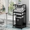 Fannova 4 Tier White Printer Stand Table with Adjustable Shelves, Movable Printer Shredder Stand with Wheels for Home Office Storage and Organization, Rolling Cart for Computer Tower CPU