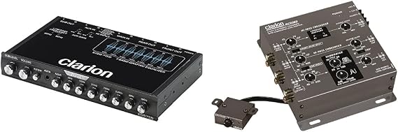 Clarion EQS755 7-Band Car Audio Graphic Equalizer, Black MCD360 2/3-Way 6-Channel Electronic Crossover w/ 5-Volt RCA Outputs + Subwoofer Equalizer
