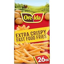 Ore-Ida Extra Crispy Fast Food Fries French Fried Frozen Potatoes, 1 Bag, for Easy Snacks and Dinner Sides, Gluten-Free, 26 oz
