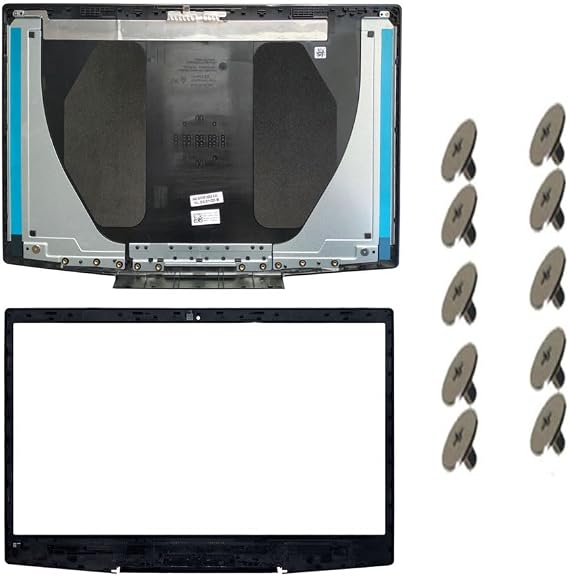 Laptop Replacement LCD Top Back Rear and Front Bezel Cover Case Compatible for Dell G3 15 3590 0747KP 747KP 07MD2F 7MD2F 15-3590 (G3 3500) P89F Shell Black with Blue Logo