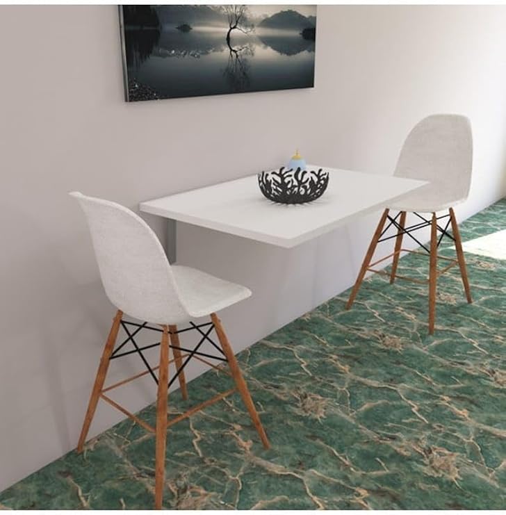 Fold up Table, Wall Mounted Table, fold Down Desk, Wall Mounted Desk, Laundry Folding Table, Wall Table, Murphy Desk, Space Saving tableHL (White,24'x 35' (60x90 cm) inches)