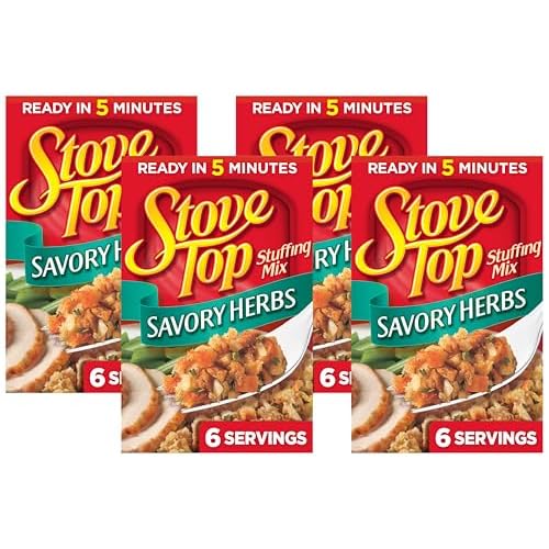 Stove Top Savory Herbs Stuffing Mix, 6 oz Box Pack of 4