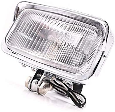 Motorcycle Front Bottom Mount Square Rectangular Headlight Headlamp For Harley Honda Kawasaki Suzuki Yamaha Cafe Racer Retro Vintage Bike Cruiser Chopper Custom (Chrome)