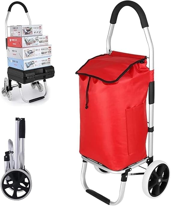 foldable shopping trolley Cart with wheels Folding Shopping Trolley Cart Hand Truck ，Shopping Trolley, Foldable Shopping Cart, 50L Large Capacity Multifunctional Luggage Cart, Detachable Backpack,Load