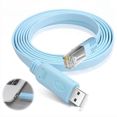 Console Cable USB to RJ45 USB to RJ45 Console Cable for Router Switch Firewall Debugging and Configuration Compatible with Windows Mac Linux Laptop High Speed Console Adapter 1.8 m