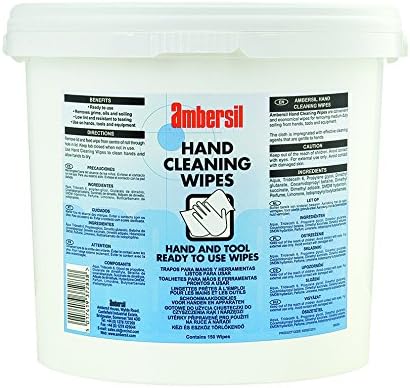 Ambersil 31798 Hand Cleaning Wipes, 150 ml