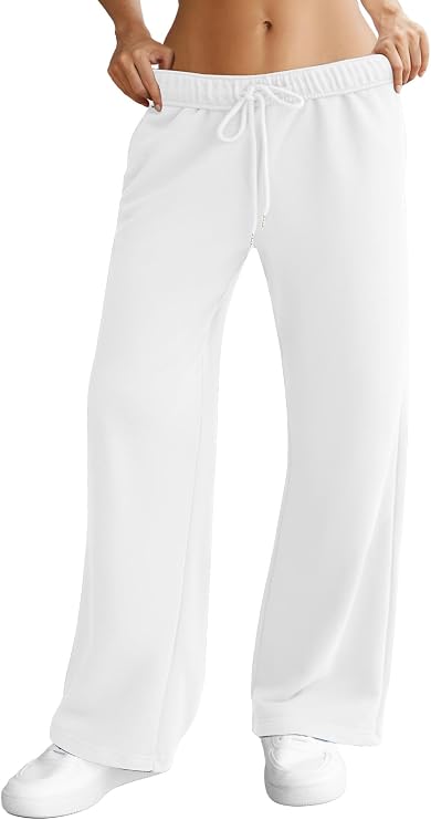 DLOODA Womens Wide Leg Sweatpants Interior Drawstring Baggy Sweat Pants