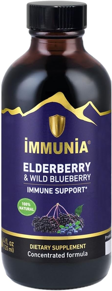 Elderberry & Wild Blueberry Concentrate Elderberry Liquid Supplement, Natural Berry Blend, Delicious Taste, 24-Day Supply (1-Pack)