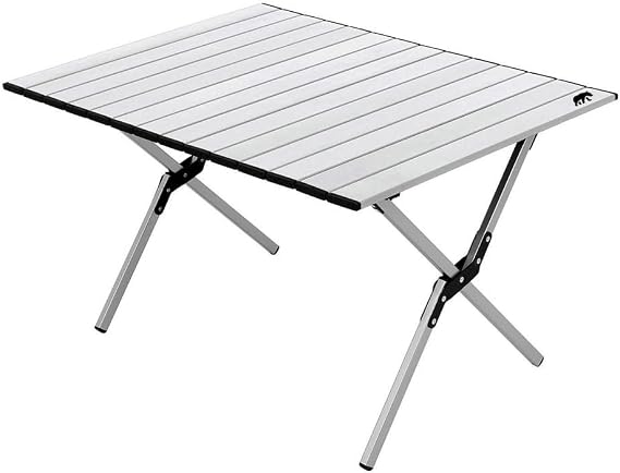 Kamp Ayısı® Large Alüminyum Katlanabilir Kamp ve Piknik Masası, Çantalı, Gri