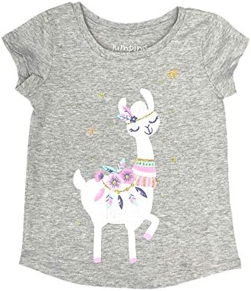 Jumping Beans Toddler Girls Gray Glitter Llama Alpaca T-Shirt Tee Shirt 3T
