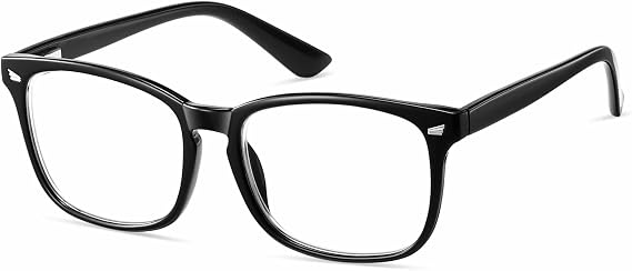 Myopia Glasses for Men and Women, Blue Light Spacer Lens with Spring Hinged (Not Reading Glasses)