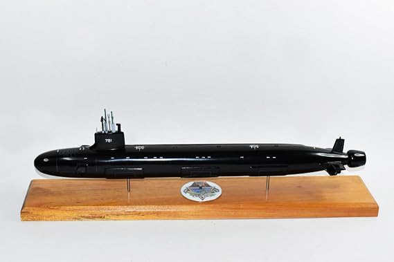 Squadron Nostalgia LLC USS California (SSN-781) Submarine Model, US Navy, 20" Scale Model,Mahogany, Virginia Class Block II
