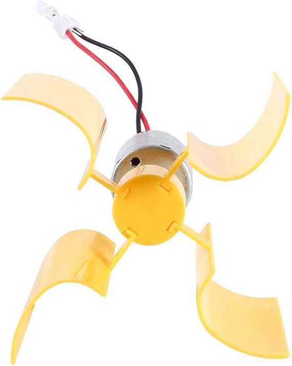 DC Motor 12V 6W 4400RPM Wind Turbine Generator Kit - DIY Vertical Windmill for Science Model with Breeze Electricity Generation