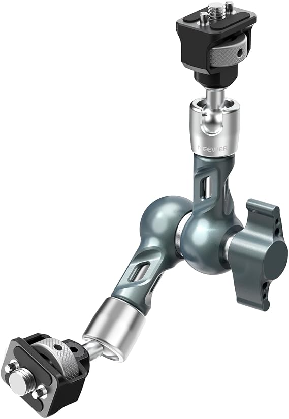 NEEWER 18 cm Magic Arm mafsallı kol, küre başlı kamera monitörü tutucusu, bükülme önleyici pimler, 1/4 inç 3/8 inç vidalar, DSLR Action Cam Webcam video ışığı için, SmallRig Cage Rig, maks. 3kg, UA082