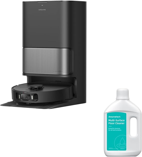 DREAME L40s Ultra AE Robot Vacuum Cleaner (Black) and Floor Cleaning Solution 1 Bottle of 33.81 fl Oz (1L)