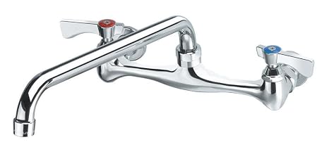 Krowne 12-812L Krowne Silver Series Faucet, Splash-Mounted, 8" Centers, 12" Swing spout, Quarter-Turn Ceramic Cartridge Valve, Low Lead Compliant