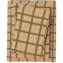 Great Bay Home Flannel Sheets California King Size - 100% Turkish Cotton, Double-Brushed, Plaid and Stripe Bed Sheet Set - Ultra-Soft, Cozy, 4-Piece Bedding Set (Block Plaid - Taupe/Green/Red)