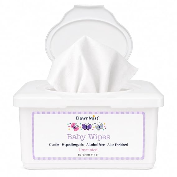 Dukal DawnMist Baby Wipes, 1 Pack 7" x 8.3", Soft & Gentle Disposable Wipes for Baby Care, Alcohol-Free, Resealable Pack