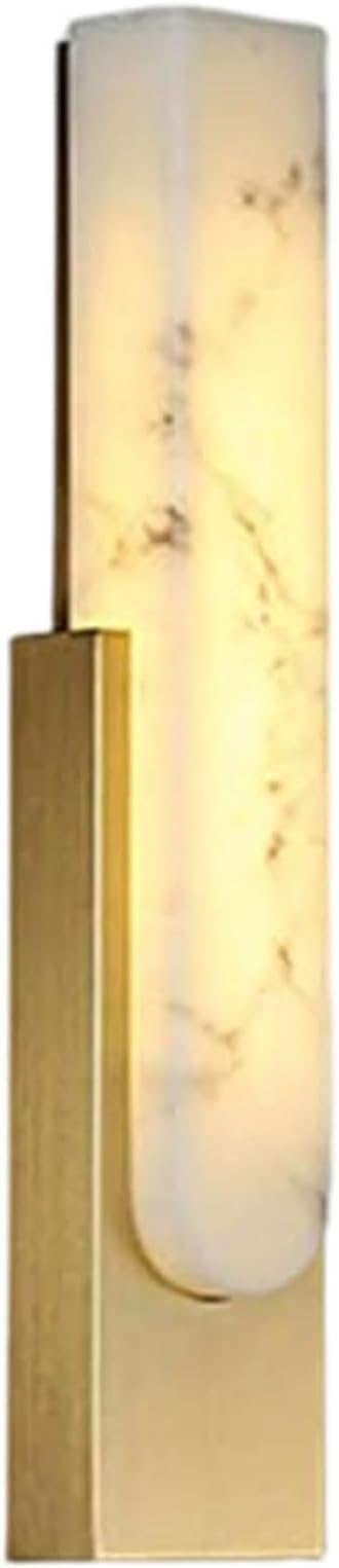 Imitation Marble Wall Sconce, Modern 12W LED 3 Color Resin Wall Lamp, 19" Gold Wall Light Fixture for Living Room Bedroom Hallway Indoor