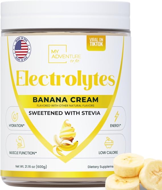 Zero Sugar - Banana Cream Electrolytes Powder - Refreshing Hydration - Caffeine Free Energy with All Natural Ingredients - Vegan Keto & Paleo - Sugar Free Electrolytes Powder Drink Mix - 150 Servings