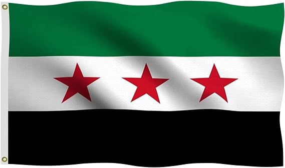 Syria Republic 2X3FT Flag, Syrian National Council Independence, Vivid Color, All Weather, Double Stitched Arab Flag With Sturdy Brass Ring (2X3)