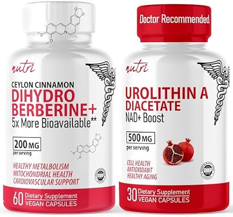Nutri Dihydroberberine 200mg & Urolithin A 500mg Bundle - 2 x 60 Caps