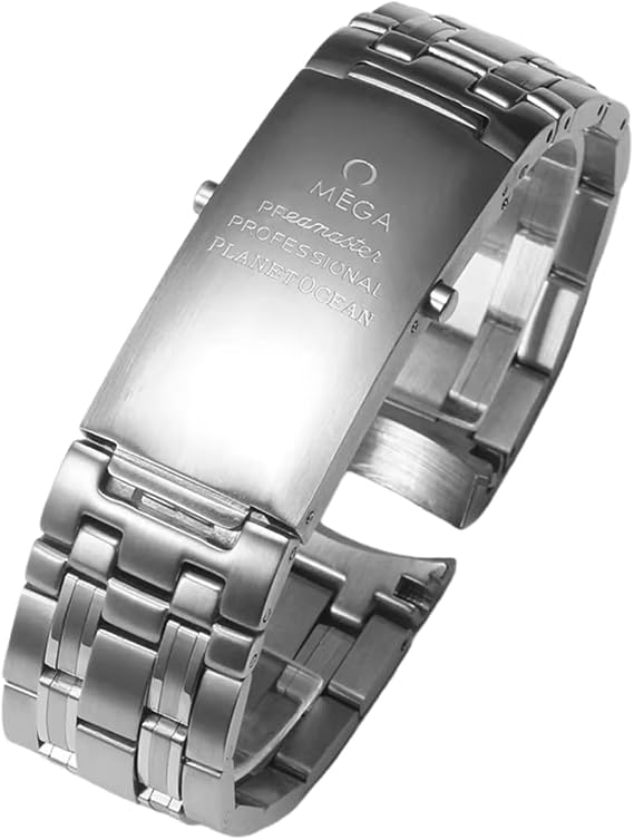 Solid Stainless Steel Watch Strap 20mm 22mm Curved Ends, Metal Replacement Band Bracelet for Omega Seamaster 300 Collection-C 22mm