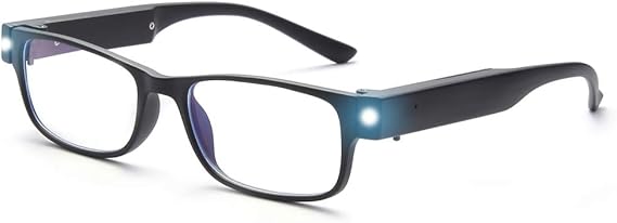Reading Glasses with LED Light Readers Blue Light Blocking Anti Eyestrain Eyeglasses Lighted Nighttime