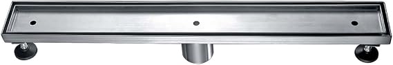Alfi brand ABLD24A 24" Long Modern Stainless Steel Linear Shower Drain Without Cover, Silver