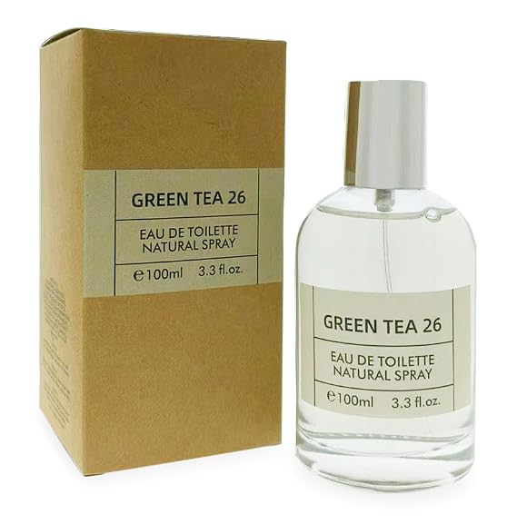 Green Tea 26 Spray Perfume for Men and Women Unisex Eau de Toilette Fresh Green Woody Scent 100ml/3.3 fl.oz