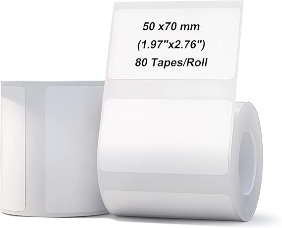2 Rolls Label Maker Tape, 5 x 7 cm Suitable for NIIMBOT B3S Label Printer T50pro
