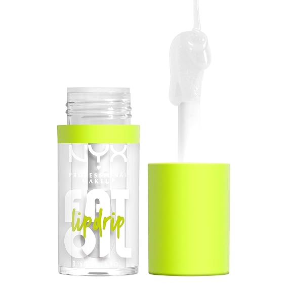 NYX PROFESSIONAL MAKEUP Fat Oil Lip Drip, Moisturizing Lip Oil Gloss, Vegan Tinted Formula, Up to 12 HR Hydration - My Main (Clear)