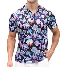 Men's Classic Golf Shirt Psychedelic Mushrooms Short Sleeve Casual Comfort