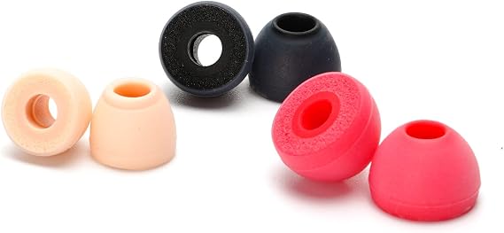 HiFiGo SeeAudio x Zeos Render Memory Foam Earbuds Eartips, in-Ear Monitors Earphones Silicone Ear Tips Comfort and Isolation (Red-L(3 Pairs))