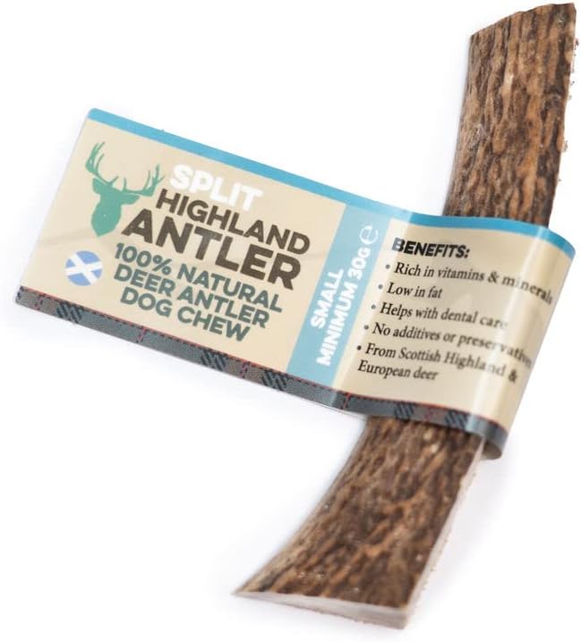 100% Natural SPLIT Antler Dog Chews The Hypo-Allergenic Dog Chew Like Stagbar Weight - Small 30 - 50g, Size May Vary