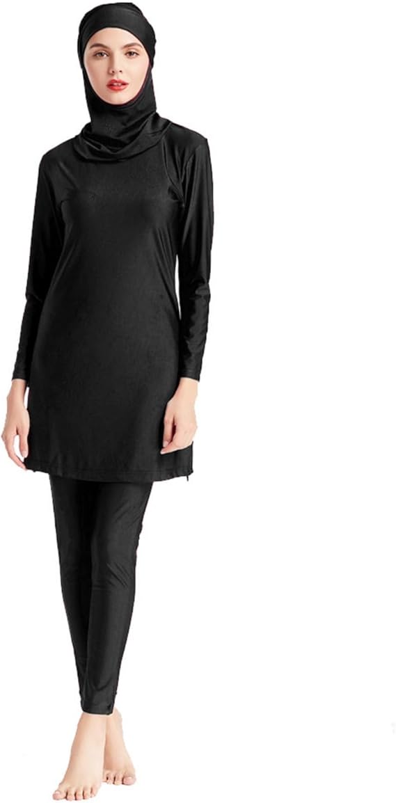 Women Modest Muslim Swimsuit Full Coverage Swimwear Islamic Hijab Ladies Beachwear Swimming Burkini Swim Suit