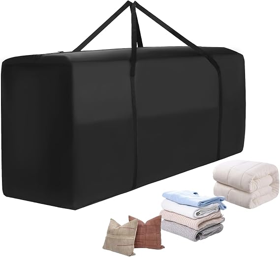 177 Gallon Extra Large Waterproof Patio Cushion Storage Bags with Handles & Dual Zippers, Fits up to 12 Ft Trees, Holiday Decorations, Cushions, and Furniture, 68" x 30" x 20"