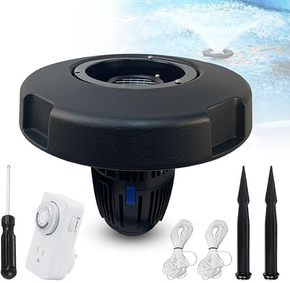 Pond Fountain Aerator, Floating Fountain with 8000 GPH Fountain Pump, 50 Power Cord, Classic Crown Spray Pattern 4x9 for Pond, Lake, Swimming Pool &Water Garden.